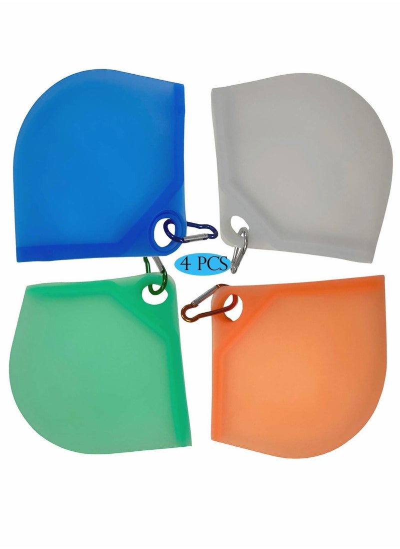 Generic - Mask Storage Bag, Food Grade Silicone Mask Cover with Key Chain Dustproof Washable Durable Soft Portable Recyclable Container for Daily Use 【4 Pieces Family Pack】 - Image 1
