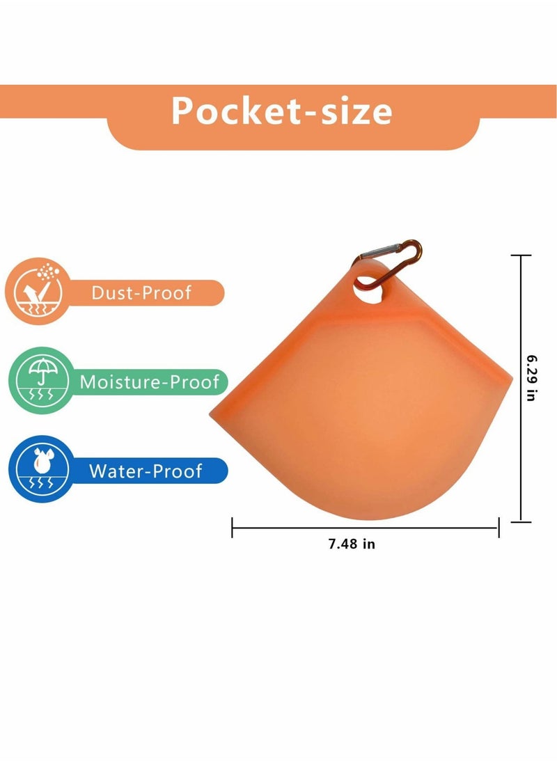 Generic - Mask Storage Bag, Food Grade Silicone Mask Cover with Key Chain Dustproof Washable Durable Soft Portable Recyclable Container for Daily Use 【4 Pieces Family Pack】 - Image 1