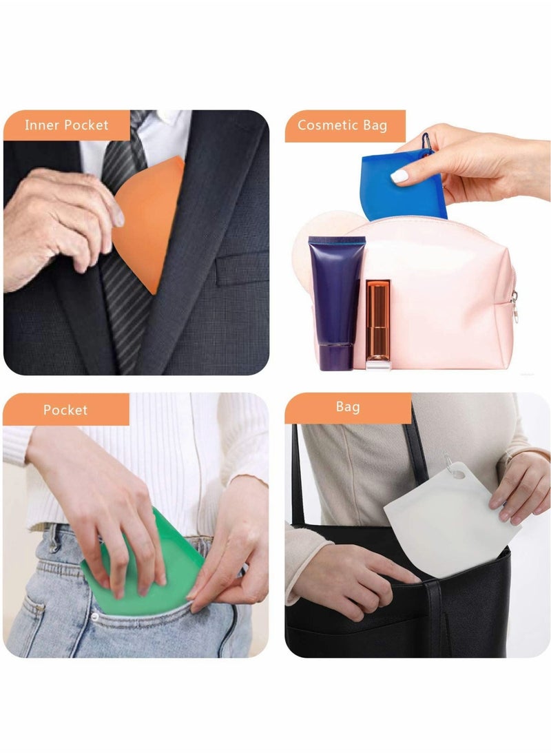 Generic - Mask Storage Bag, Food Grade Silicone Mask Cover with Key Chain Dustproof Washable Durable Soft Portable Recyclable Container for Daily Use 【4 Pieces Family Pack】 - Image 1