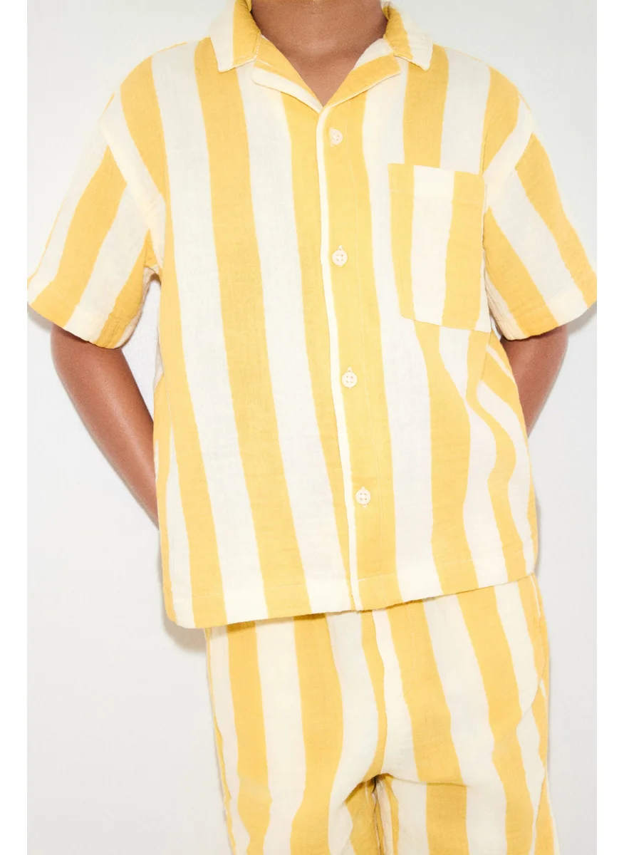 اتش اند ام Cotton Muslin Resort Shirt