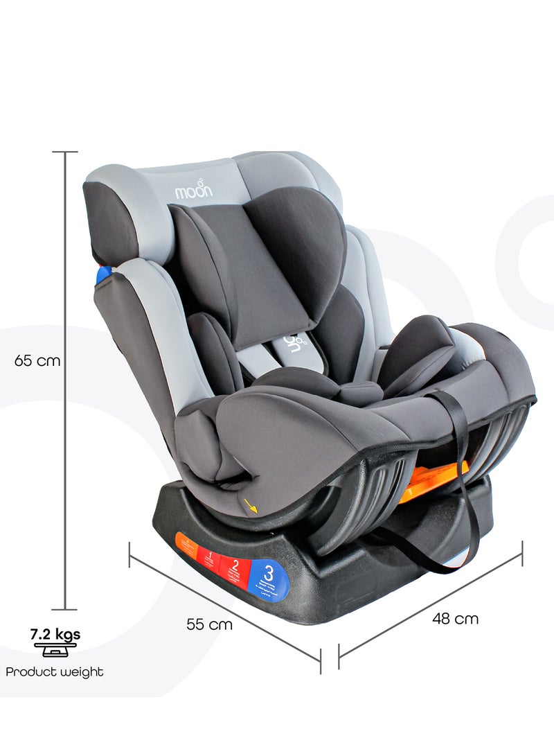 Moon Hefty Baby Car Seat – Group 0/1/2 Convertible Infant And Toddler Seat (0–25kg), Rear And Forward Facing, Cushioned And Adjustable for Travel – Charcoal Grey - Image 4