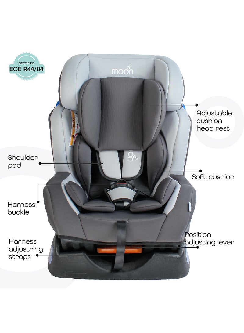 Moon Hefty Baby Car Seat – Group 0/1/2 Convertible Infant And Toddler Seat (0–25kg), Rear And Forward Facing, Cushioned And Adjustable for Travel – Charcoal Grey - Image 3