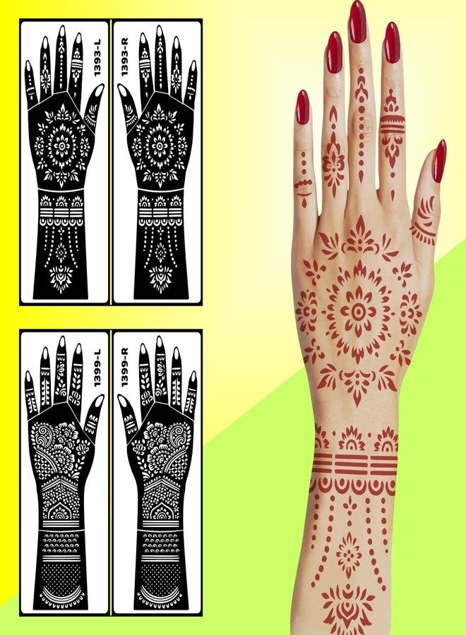 ORDERSHOCK Beautiful Henna Mehndi Stencil Sticker For Instant Mehndi Art Perfect For Functions Wear, Festivals And Daily Fashion - Image 3