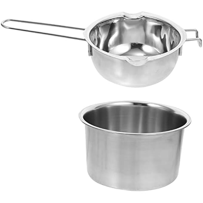 rayihni 2 Pack Double Boiler Pot Set Chocolate Melting Pot With Stainless Steel Boiling Water Pot For Melting Chocolate Candy Candle Soap Wax 600Ml - Image 3