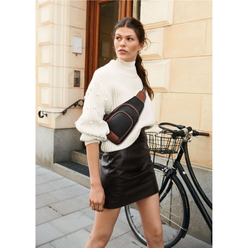 BOSTANTEN Sling Bag for Women Leather Crossbody Bag Vintage Cross Body Purse for Travel with Guitar Strap, Bohemian Style - Image 2
