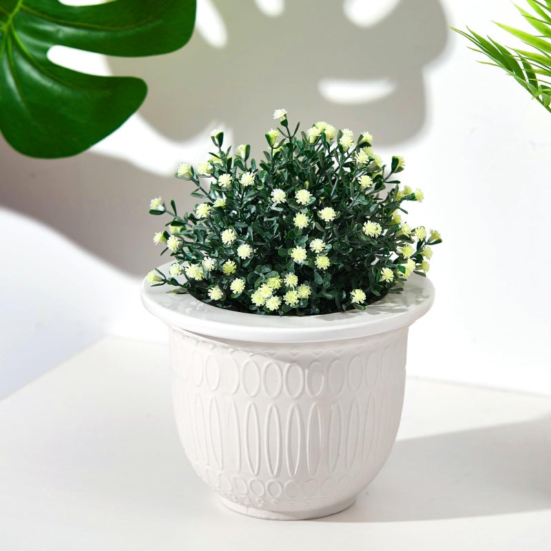 Romooa 2 Set African Violet Pots Self Watering, 7 Inch White Ceramic Dolomite Clay, Easy Effortless Planter Pot for Indoor Plants Herbs Flowers Orchids Succulent, Ideal Gifts, Plant Not Included - Image 2