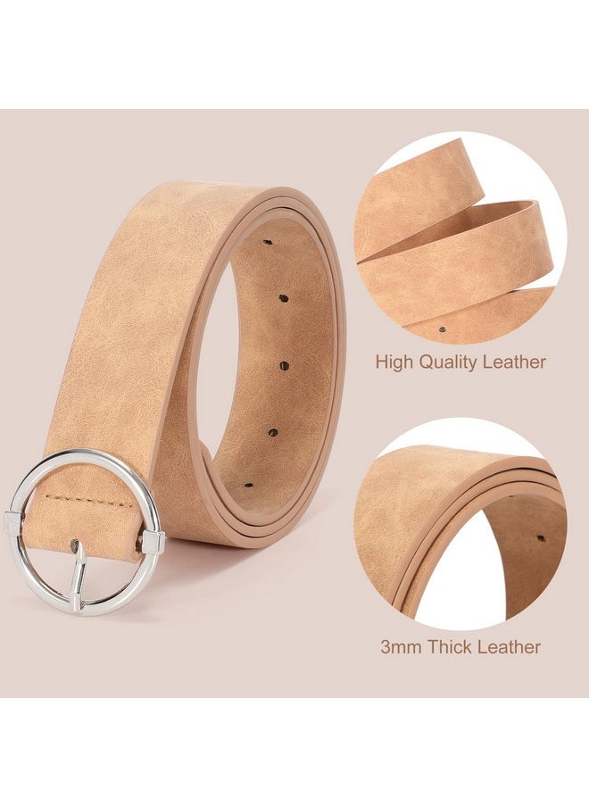 XZQTIVE - Women Belts For Jeans Dress Casual Women Leather Belts With Oring Buckle 1.42" Width Plus Size Ladies Waist Beltsbrown - Image 1