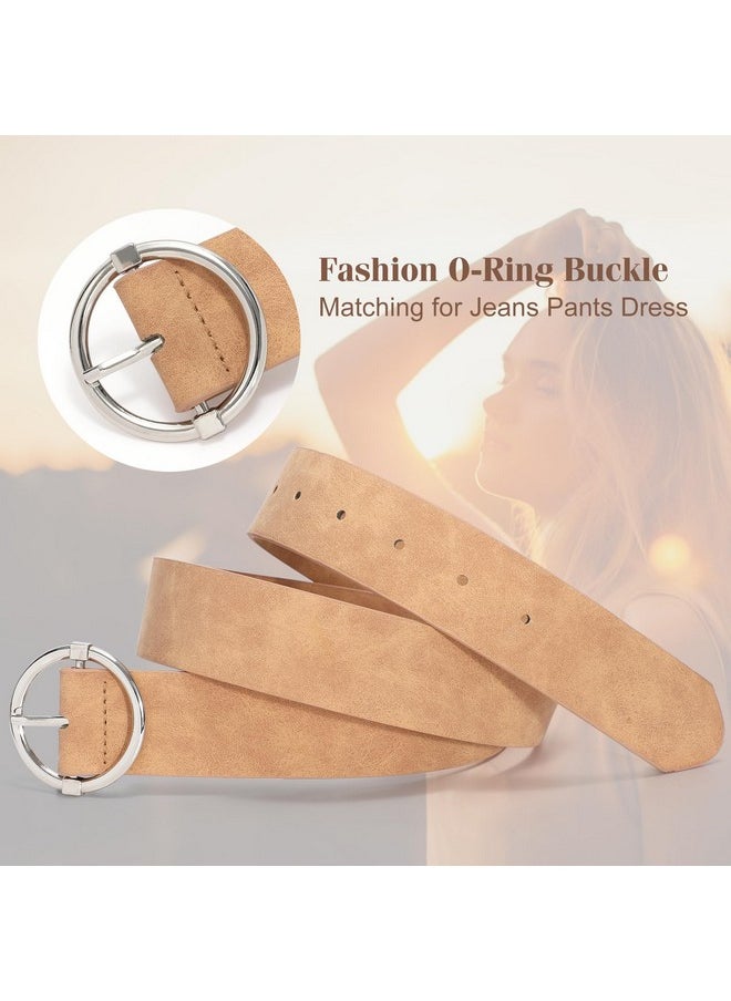 XZQTIVE - Women Belts For Jeans Dress Casual Women Leather Belts With Oring Buckle 1.42" Width Plus Size Ladies Waist Beltsbrown - Image 1