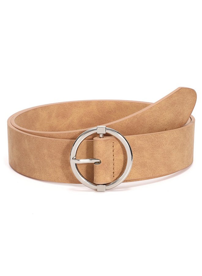 XZQTIVE - Women Belts For Jeans Dress Casual Women Leather Belts With Oring Buckle 1.42" Width Plus Size Ladies Waist Beltsbrown - Image 1