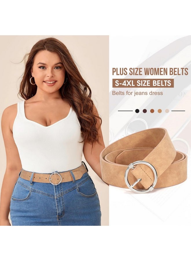 XZQTIVE - Women Belts For Jeans Dress Casual Women Leather Belts With Oring Buckle 1.42" Width Plus Size Ladies Waist Beltsbrown - Image 1