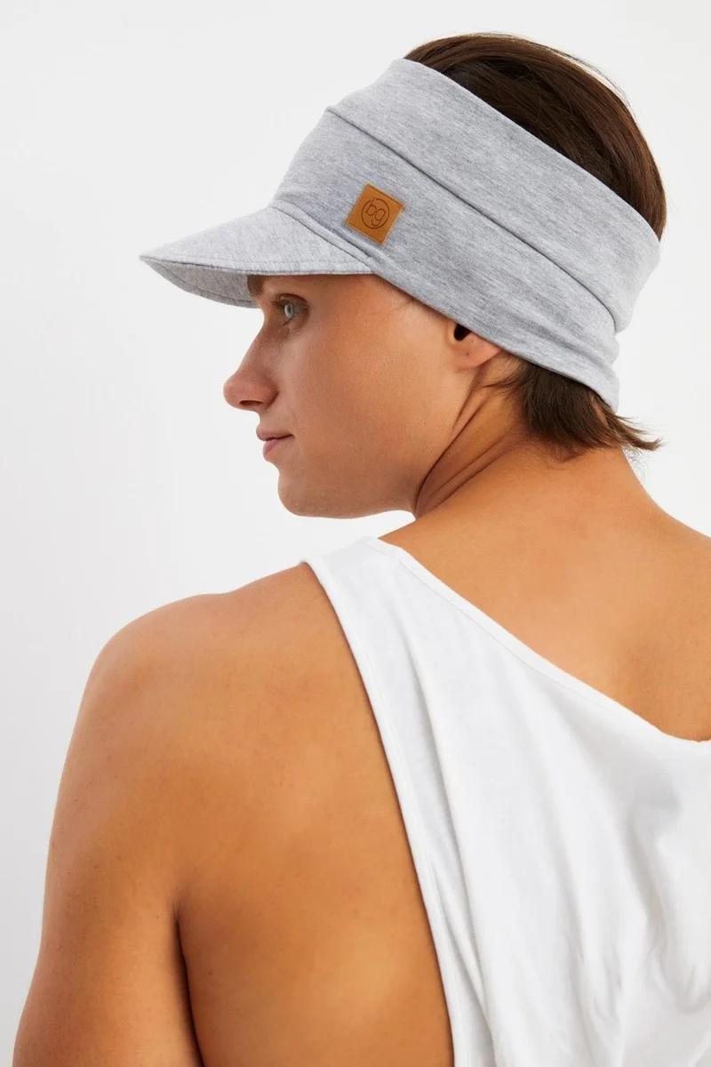 بوتيكجيز Light Gray Men's UV Protected Cotton Combed Cotton Tennis Golf Style Visor Hat Visor-Sweatproof