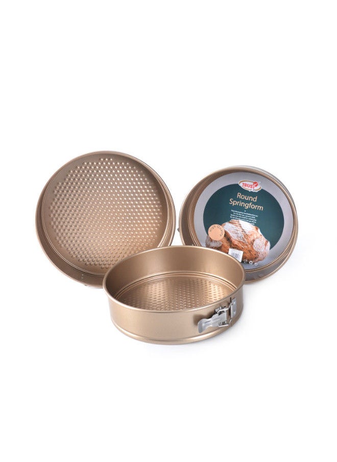 Trust 3-Piece Carbon Steel Round Springform Gold; Samll Pan 24x7cm/ Meduim Pan 26x7cm/ Large Pan 28x7cm.  - Image 1