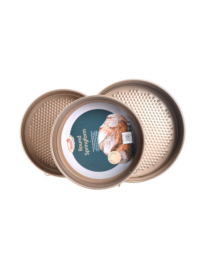 Trust 3-Piece Carbon Steel Round Springform Gold; Samll Pan 24x7cm/ Meduim Pan 26x7cm/ Large Pan 28x7cm.  - Image 3