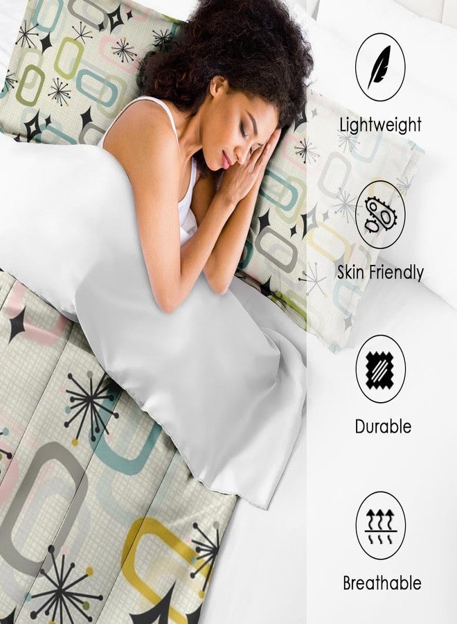 Nesphy Retro Mid Century Diamond Queen Comforter Set, Atomic Starburst Modern Bedding Set 3 Piece, All Season Soft Toddlers Children Adults Bedroom Bed Decoration Comforter and 2 Pillow Shams - Image 5