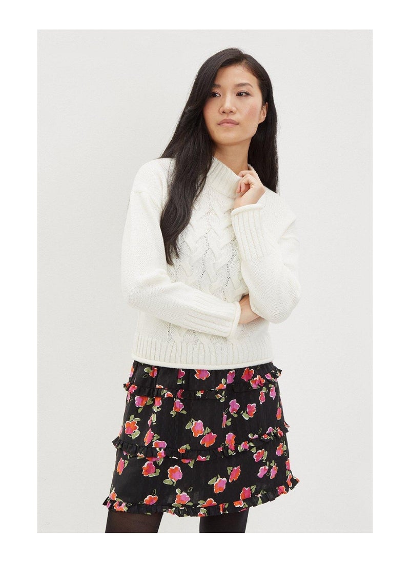 DOROTHY PERKINS - تنورة قصيرة حمراء مزينة بكشكشة - Image 1
