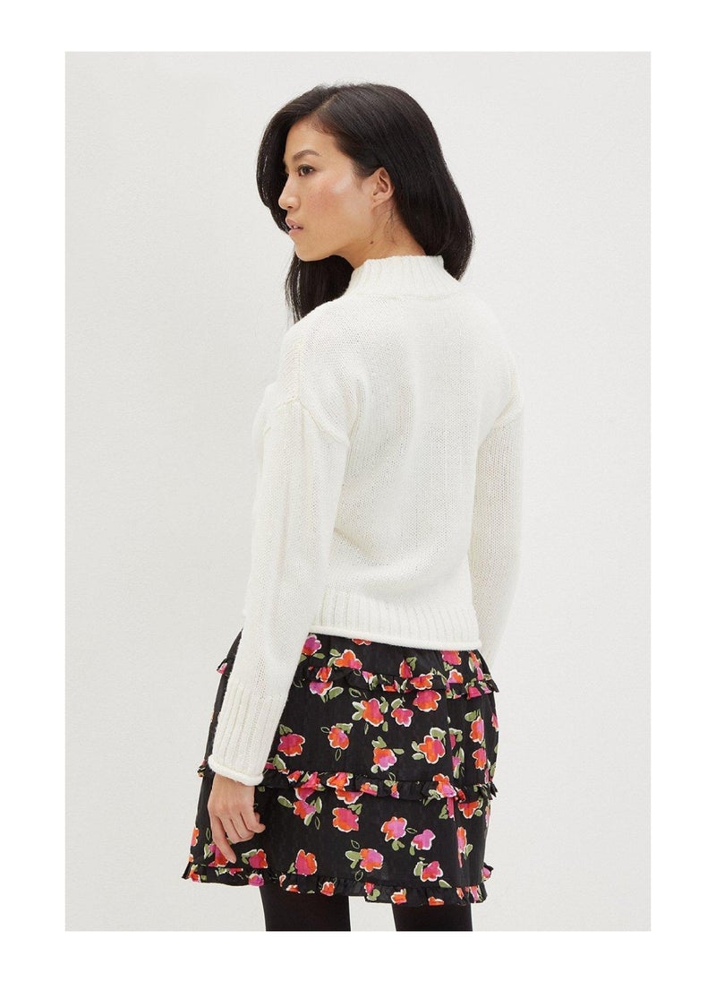 DOROTHY PERKINS - تنورة قصيرة حمراء مزينة بكشكشة - Image 1