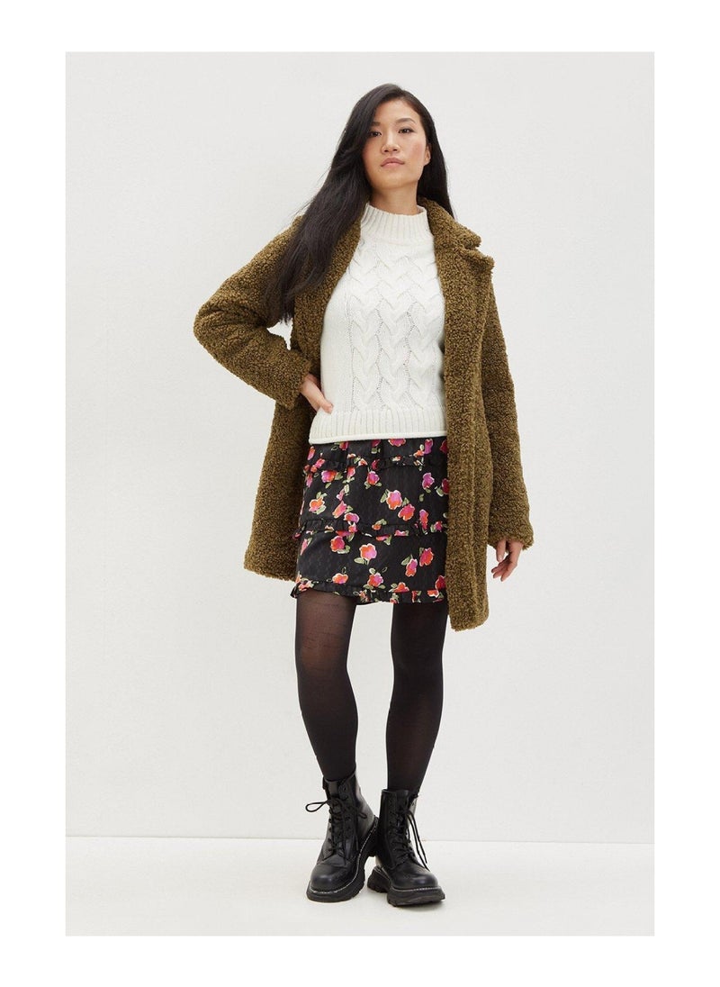 DOROTHY PERKINS - تنورة قصيرة حمراء مزينة بكشكشة - Image 1