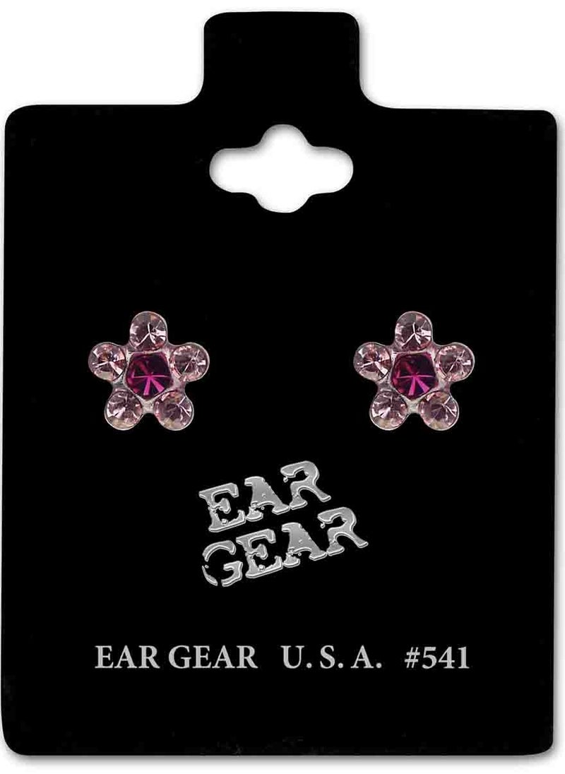 EAR GEAR Surgical Stainless steel 316L Earring Daisy LT. Rose/Fuchsia Made in USA  - Image 1