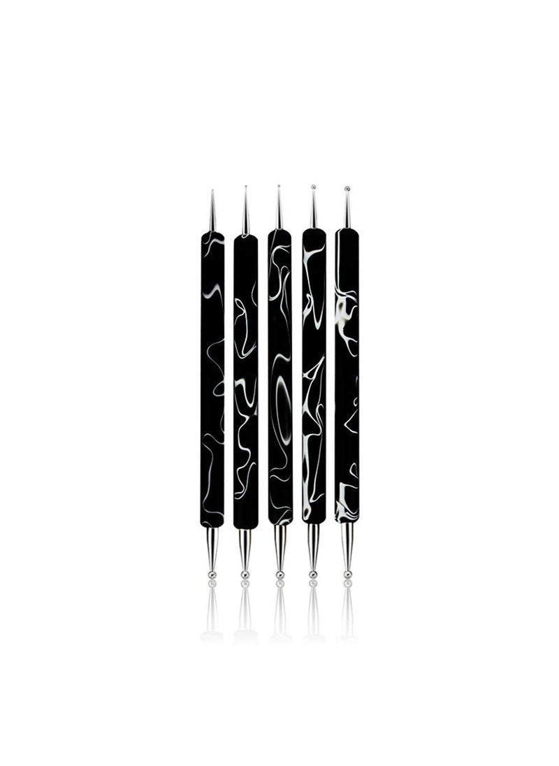 Rolabling 5 PcsSet Doubleended Nail Art Dotting Pens Nail Art Design Dotting Painting Pen Tool Nail Decorations Brush Set ToolsSize 2 