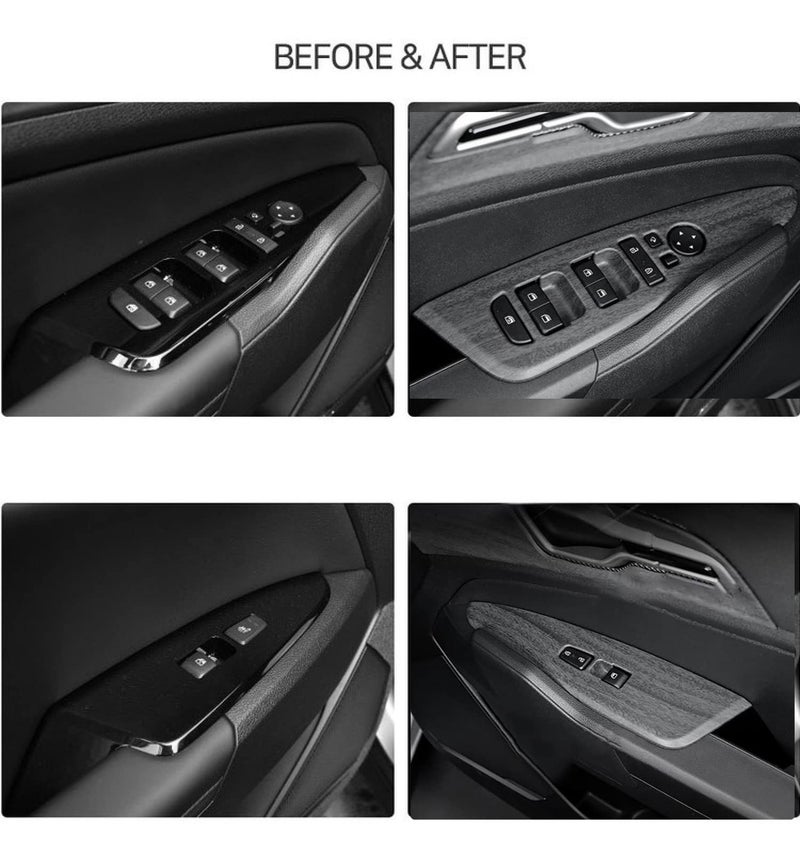Kadore for 2023 2024 2025 Kia Sportage Hybrid SUV Peach Wood Style Center Console Interior Side Door Windows Lift Control Panel Frame Cover Trim LHD 6-pc - Image 3