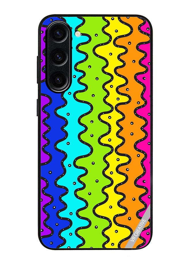 VR CREATIVE Protective Case Cover For Samsung Galaxy S23 Color Strip Design Multicolour - Image 1
