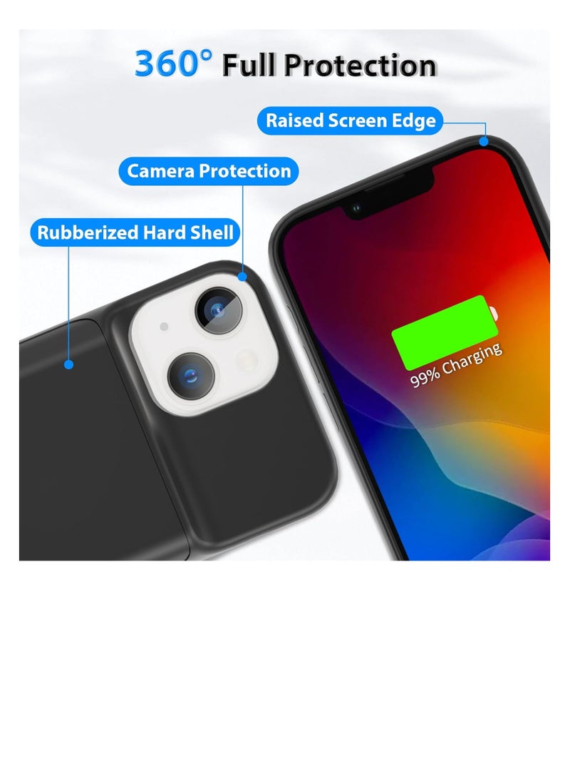 Zexen Battery Case for iPhone 13 [7000 mAh] Additional Battery Charging Case Battery Case Mobile Phone Case Battery Case Power Bank Case for iPhone 13, Ultra Thin and Portable Battery Case [6.1  - Image 3