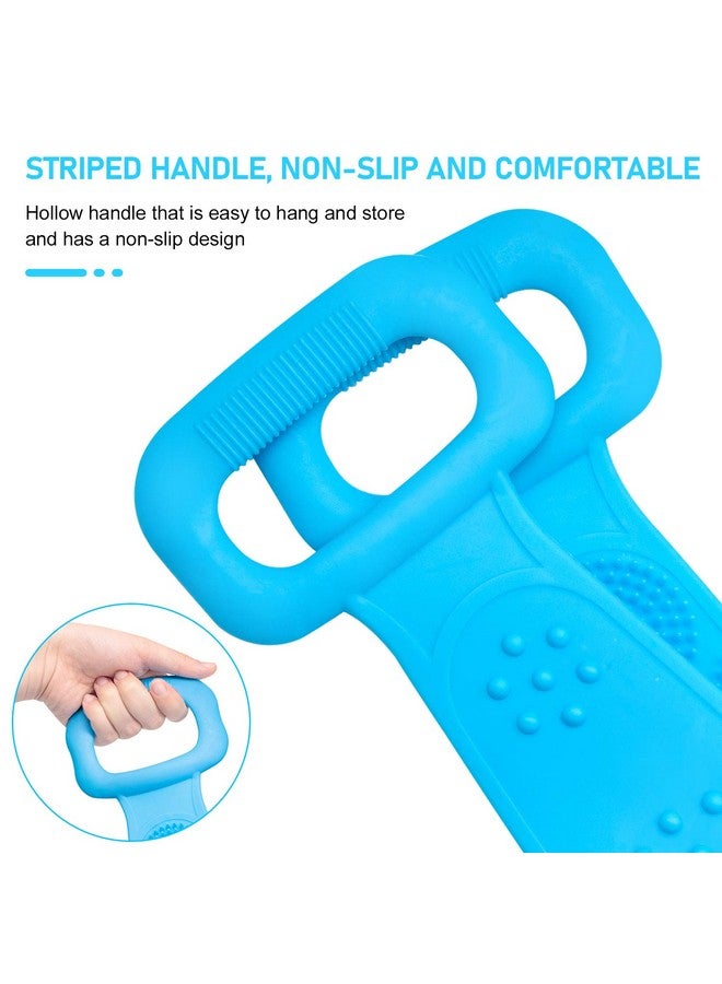 IVAAN Silicone Back Scrubber for Shower,Double-Sided Cleansing-exfoliating Silicone Body Scrubber,Lathers Well Comfortable Massage for Shower Shower Back Scrubber Silicone Body Scrubber (Blue) - Image 3