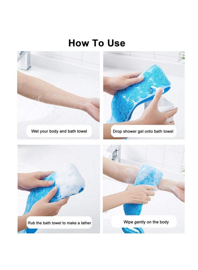 IVAAN Silicone Back Scrubber for Shower,Double-Sided Cleansing-exfoliating Silicone Body Scrubber,Lathers Well Comfortable Massage for Shower Shower Back Scrubber Silicone Body Scrubber (Blue) - Image 5