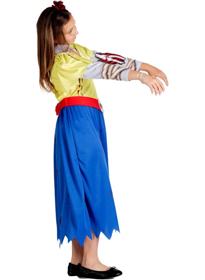 Ciao Snow White Zombie Costume8-10 y | Kids Halloween Princess Fancy Dress | Scary Fairytale Biancaneve Outfit for Girls - Image 4