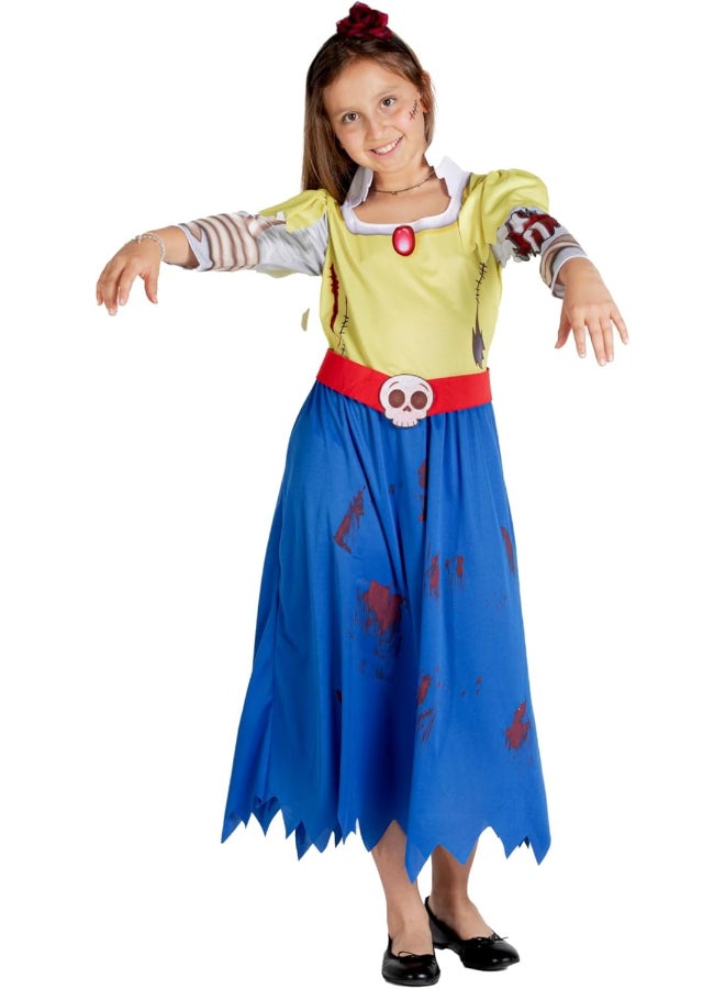Ciao Snow White Zombie Costume8-10 y | Kids Halloween Princess Fancy Dress | Scary Fairytale Biancaneve Outfit for Girls - Image 3