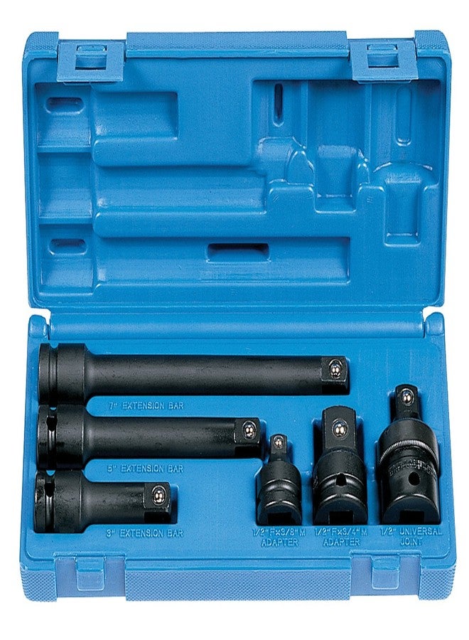 Grey Pneumatic 6 pc. 1/2” Dr. Impact Adapter & Extension Set - Image 1