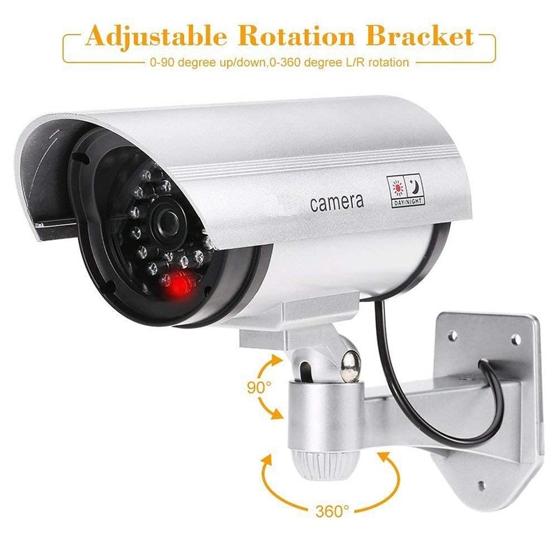 HETVIN Fake Security Camera with Flashing LED Light – Outdoor Indoor Dummy Dome Surveillance CCTV Camera – Weatherproof Plastic Housing – Perfect for Home, Office & Garage - Image 4