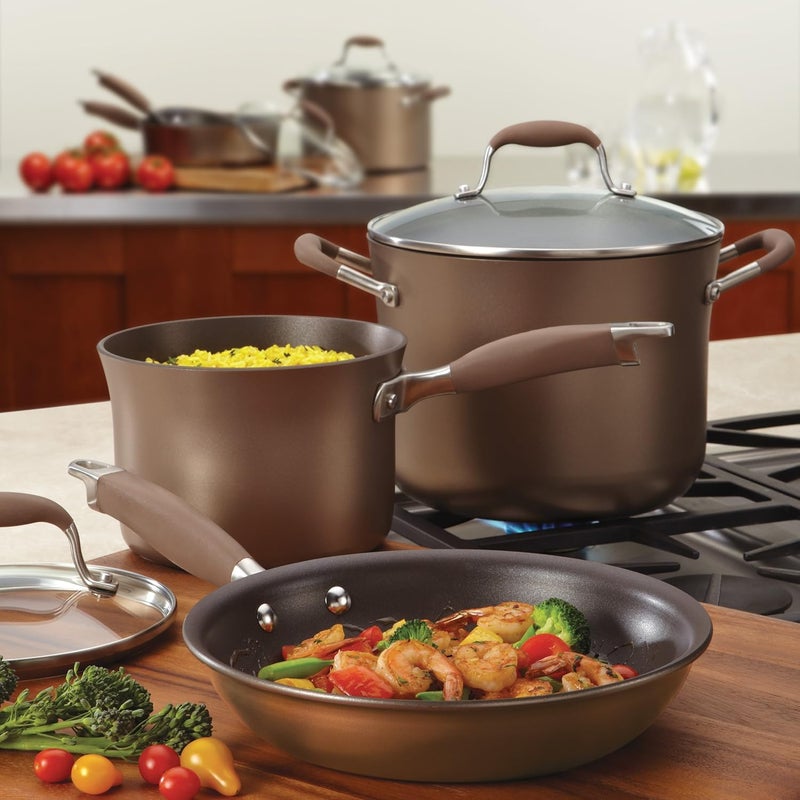 Anolon Advanced Hard Anodized Nonstick Sauce PanSaucepan with Straining and Lid 2 Quart Brown - Image 2