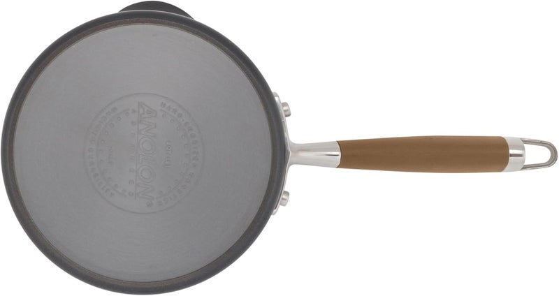 Anolon Advanced Hard Anodized Nonstick Sauce PanSaucepan with Straining and Lid 2 Quart Brown - Image 5