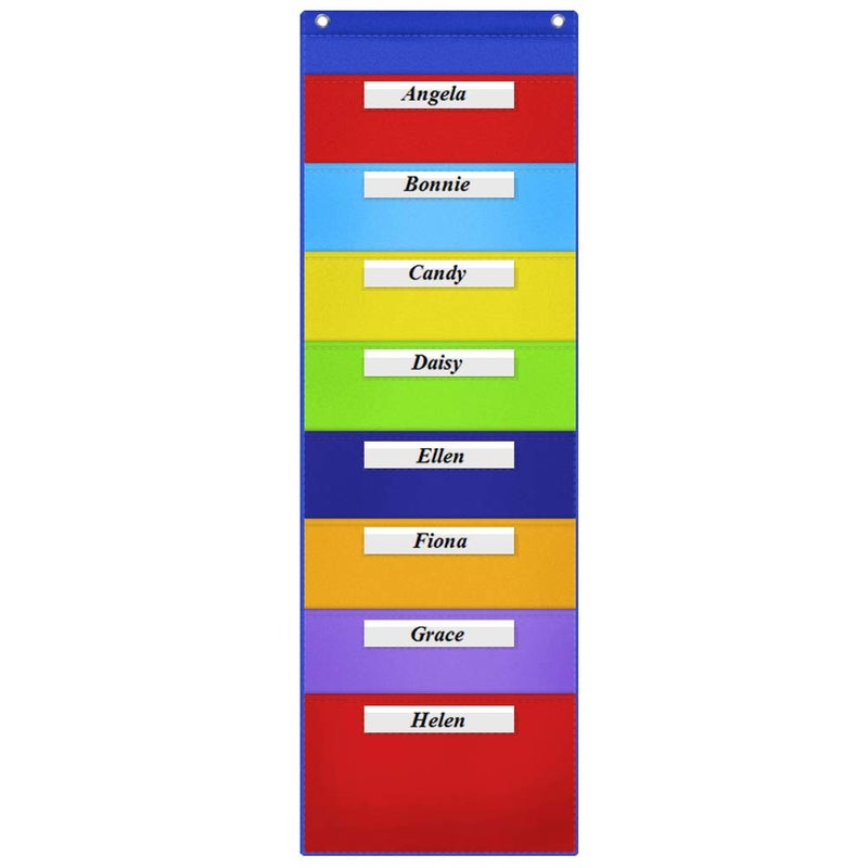 Eamay Hanging File Folder Organizer, Storage Pocket Chart with 8 Pockets, 2 Hangers Cascading Wall Organizer for Home Bill Filing, Mail Organizer, Wall Mounted File Folders - Image 3