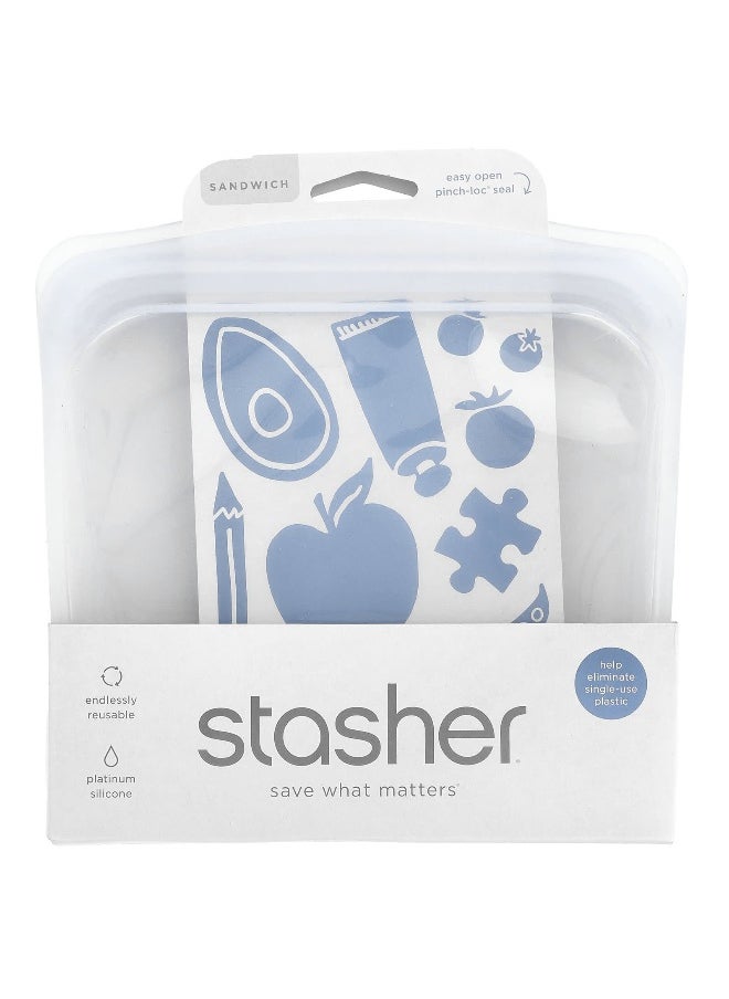 Stasher Stasher, Reusable Storage Bag, Sandwich Size, Clear, 28 fl oz (828 ml)  - Image 1