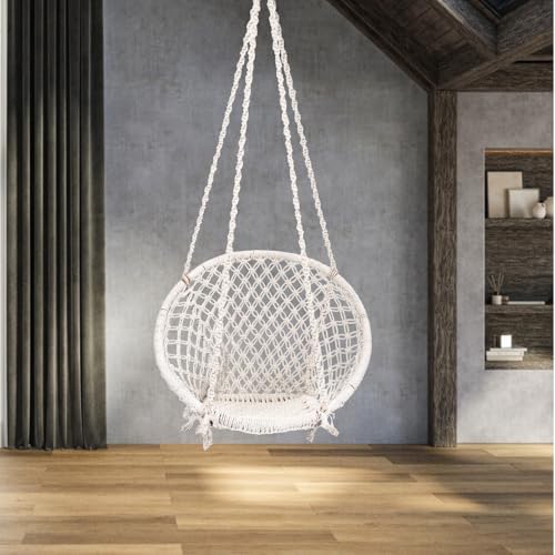 Patiofy Swing for Balcony/Jhula for Adults for Home/Swing Chair for Adults for Home/Hanging Swing Chair for Indoor and Outdoor Without Hanging Kit (White) - Image 1