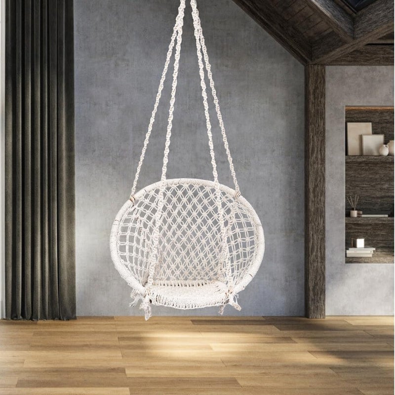 Patiofy Swing for Balcony/Jhula for Adults for Home/Swing Chair for Adults for Home/Hanging Swing Chair for Indoor and Outdoor Without Hanging Kit (White) - Image 4