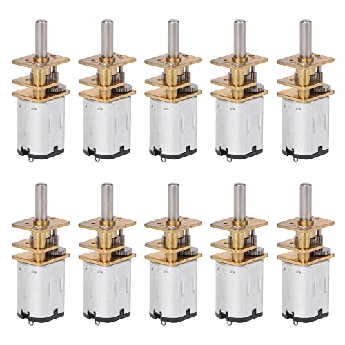 CNBTR 12mm DC Speed Reduction Gear Motor Gearwheel Replacement for GA12-N20 1000RPM Miniature Metal Electric 6V(DC1.5 to 12.0V) with 10mm Output Shaft Set of 10 - Image 1