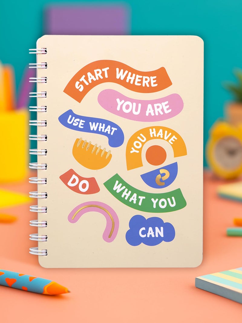 DOODLE Yearly Planner 2026 | A5 Wiro-Bound | 256 Undated Pages | Includes 160+ Stickers with Monthly, Weekly & Daily Planning Pages | Journal for Students & Professionals | Start Any Time of the Year - Image 1