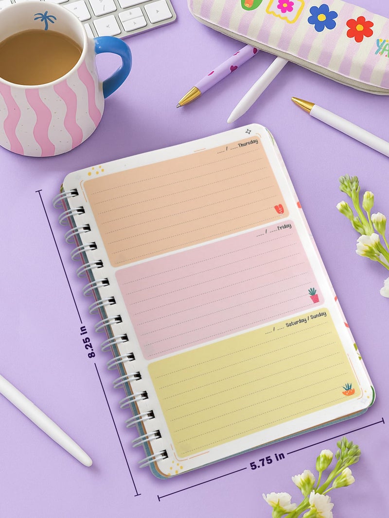 DOODLE Yearly Planner 2026 | A5 Wiro-Bound | 256 Undated Pages | Includes 160+ Stickers with Monthly, Weekly & Daily Planning Pages | Journal for Students & Professionals | Start Any Time of the Year - Image 3