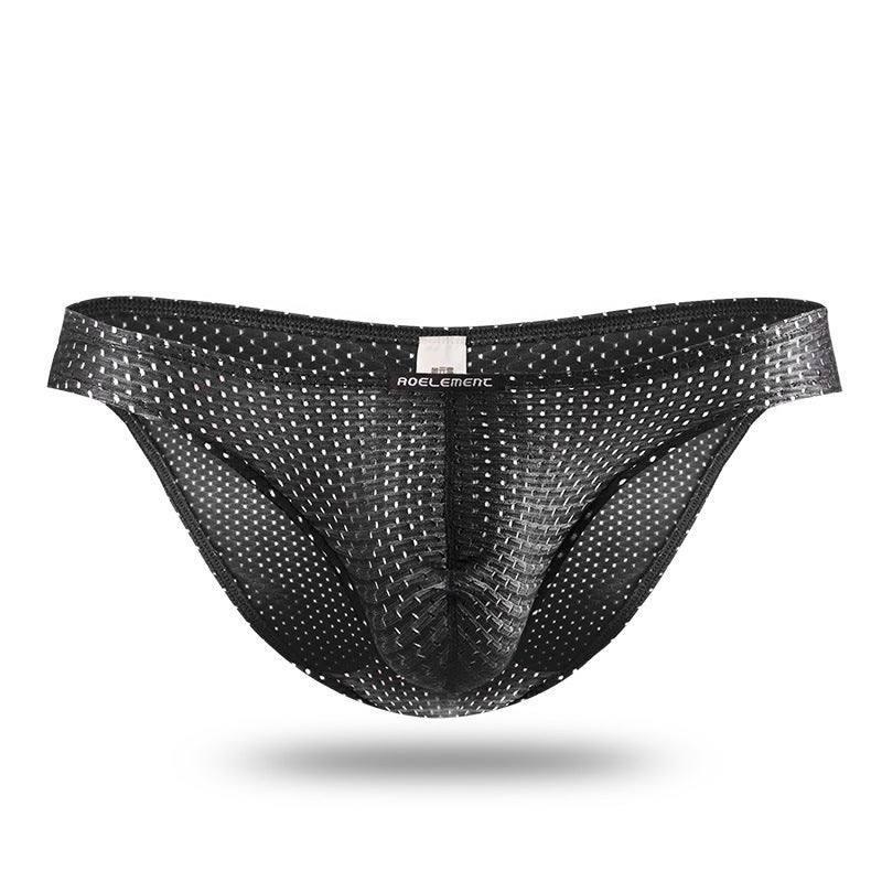 Tight Ice Silk Transparent Underwear Men'S Small Triangle Pants Mesh Eye Youth Underpants Breathable Trendy Thin Shorts - Image 1