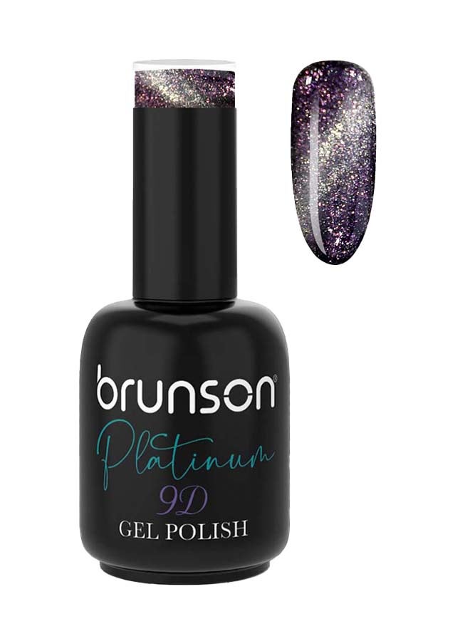 brunson Platinum Cat Eye Shiny Holographic 9D, Glitter Soak Off Gel Nail Polish BSM521 - Image 1