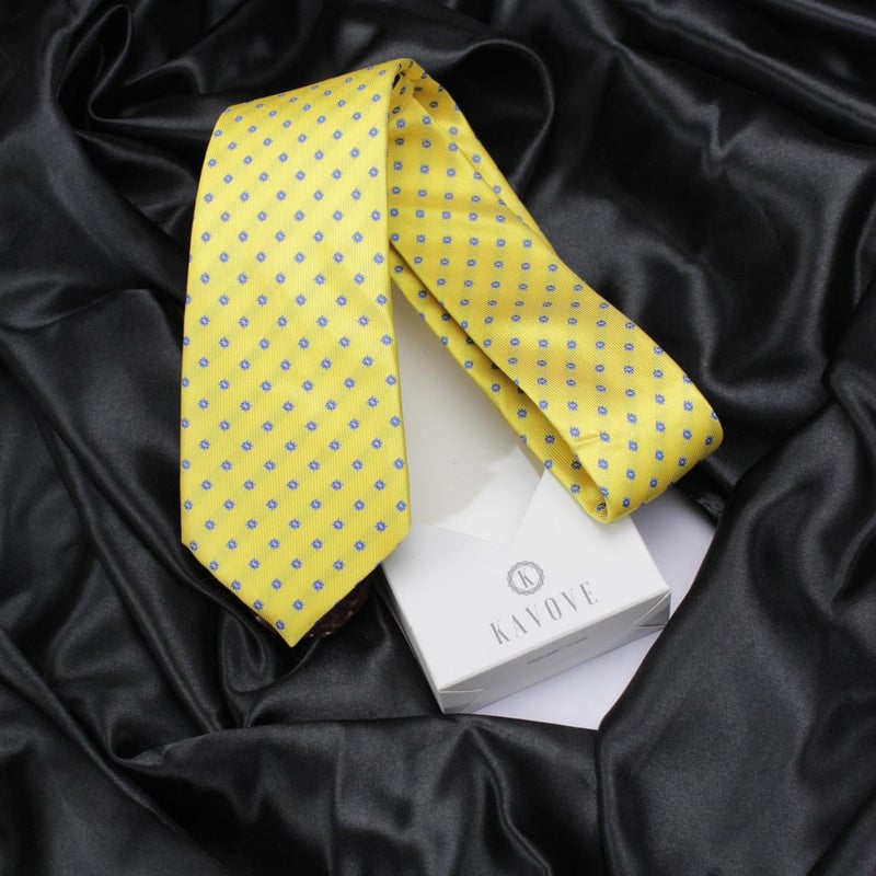 Kovove Kavove Classy Polka Dot Cyan Necktie For Men - Image 2