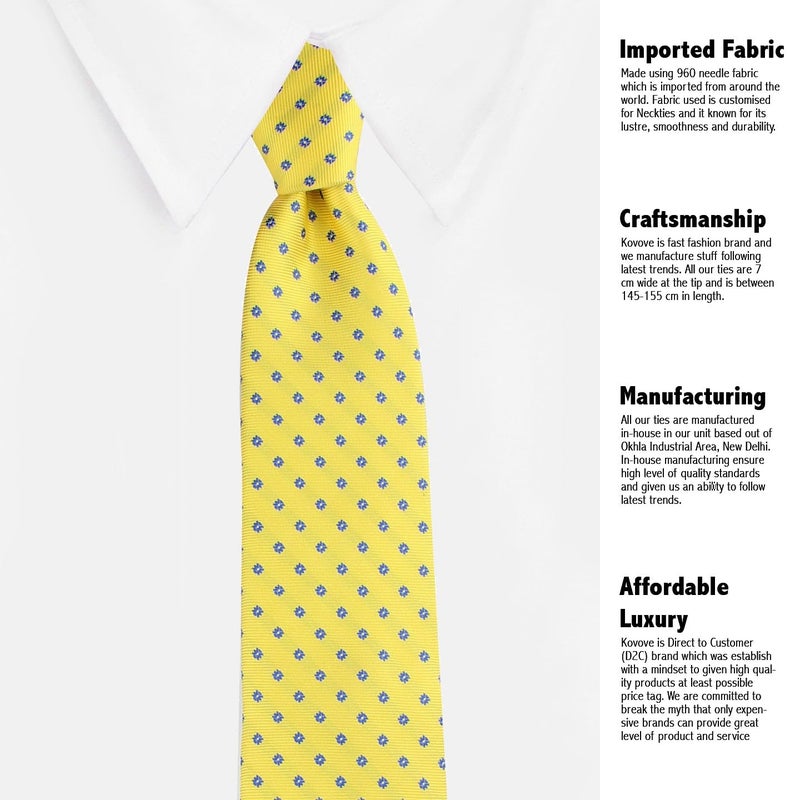 Kovove Kavove Classy Polka Dot Cyan Necktie For Men - Image 5