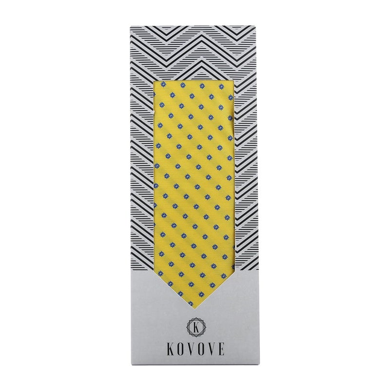Kovove Kavove Classy Polka Dot Cyan Necktie For Men - Image 4