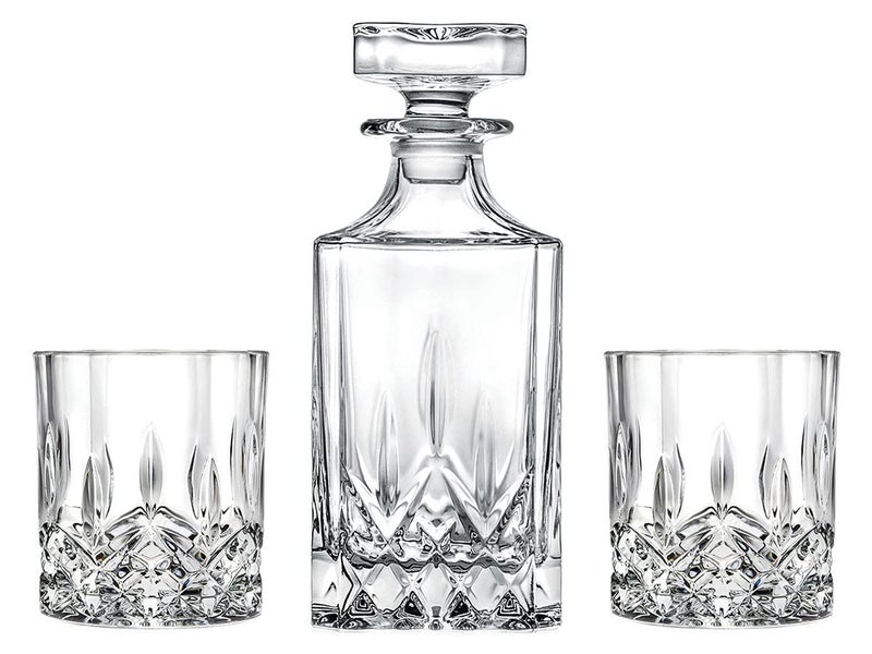 BINZO BINZO 7 Pc Decanter Set with Glass Tumblers, Opera Design Decanters for Whisky, Whiskey, Alcohol, Rum, Scotch, Liquor, (750 ml Decanter & 300 ml Tumblers) Clear  - Image 5