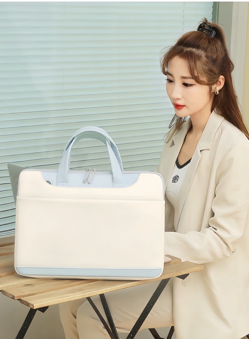 فيساليا حقيبة لابتوب نسائية 14 انش - حقيبة أعمال مضادة للماء خفيفة الوزن - حقيبة كتف وأنيقة للعمل والسفر - باللون الأ - Image 4