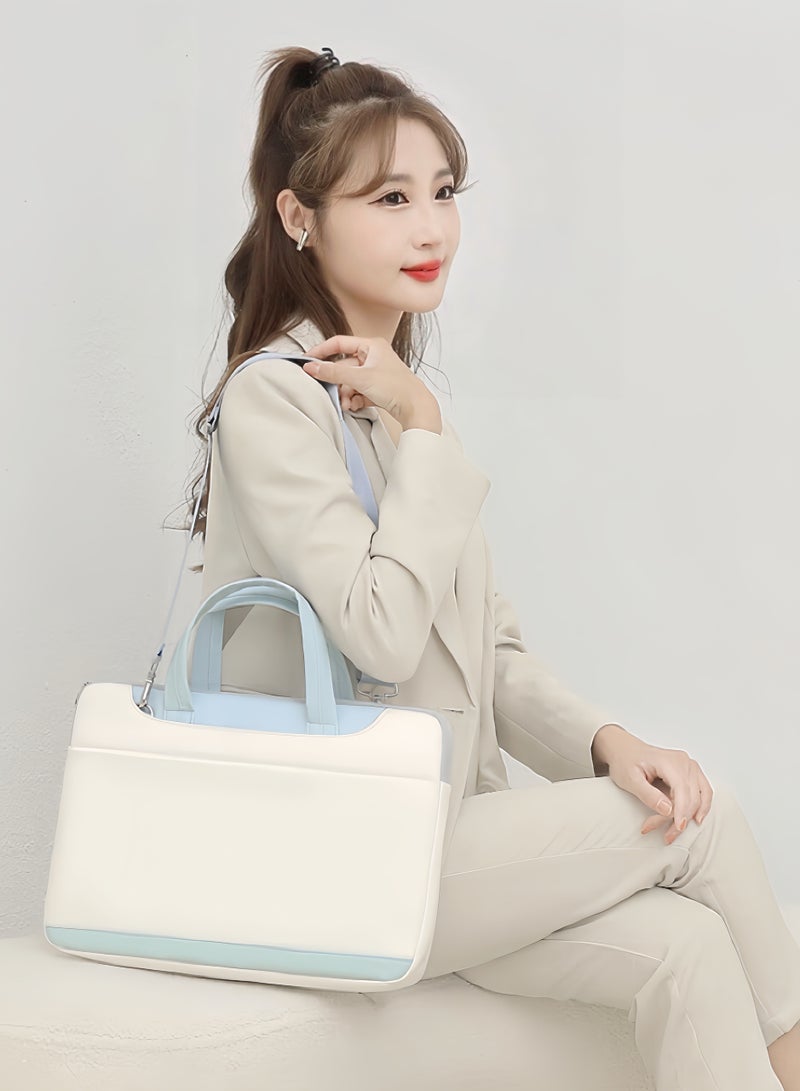 فيساليا حقيبة لابتوب نسائية 14 انش - حقيبة أعمال مضادة للماء خفيفة الوزن - حقيبة كتف وأنيقة للعمل والسفر - باللون الأ - Image 5