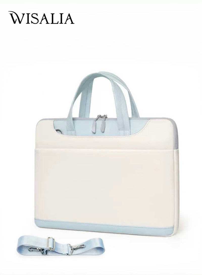 فيساليا حقيبة لابتوب نسائية 14 انش - حقيبة أعمال مضادة للماء خفيفة الوزن - حقيبة كتف وأنيقة للعمل والسفر - باللون الأ - Image 1